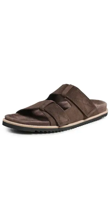 Allen Edmonds Seagrove Suede Two Strap Sandals Bitter Chocolate 9 | Thumbnail 1