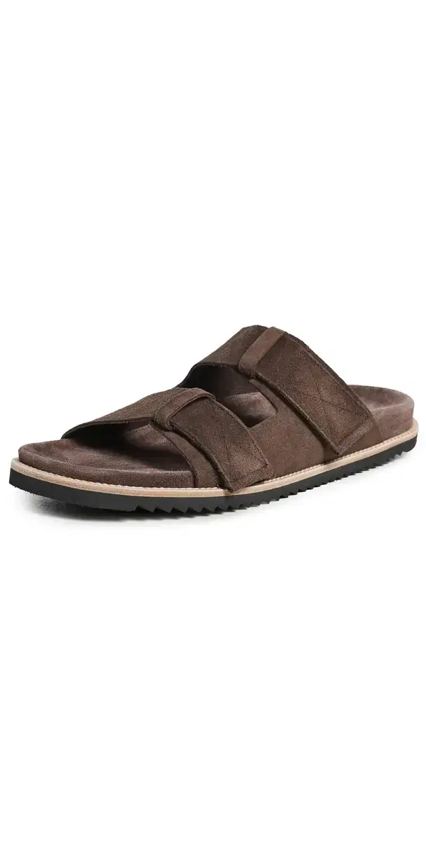 Allen Edmonds Seagrove Suede Two Strap Sandals Bitter Chocolate