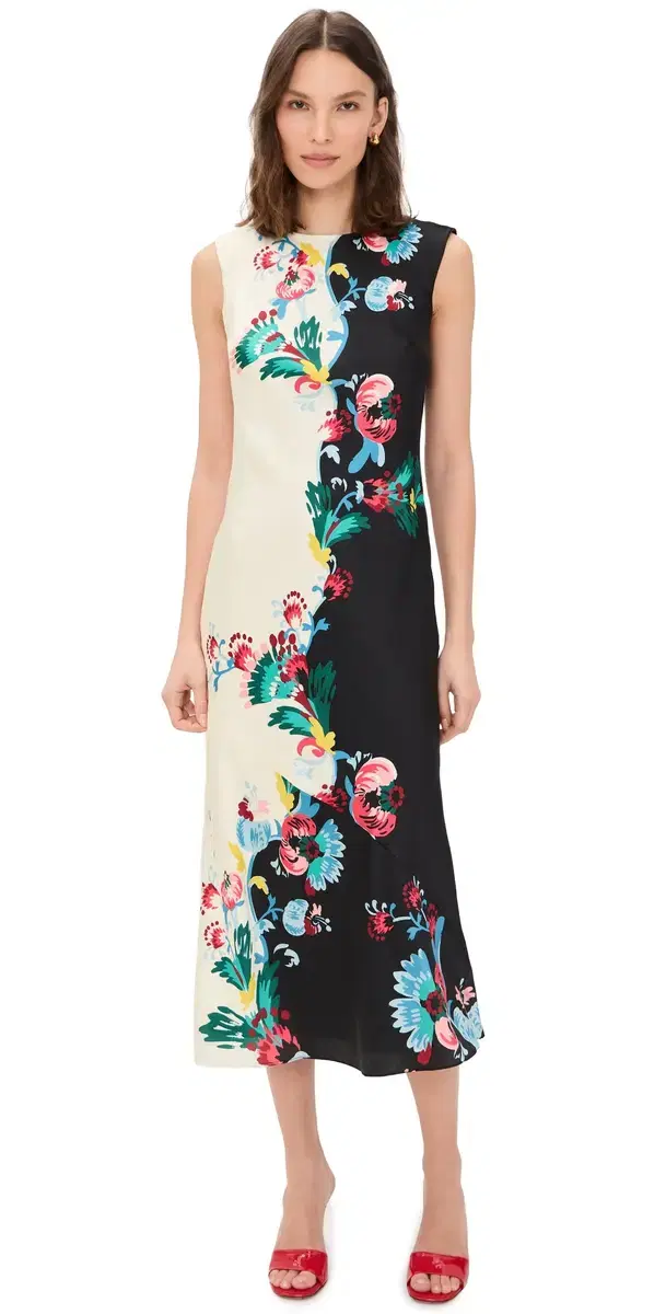 SALONI Olympia Dress Saffier Ornamental Plmt