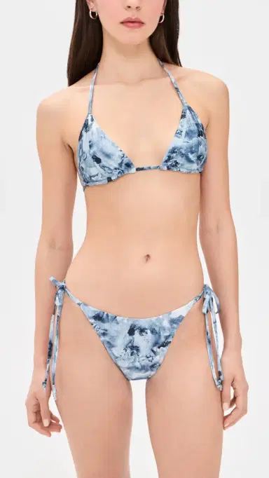GOOD AMERICAN String Bikini Bottoms Blue Angel Print | Thumbnail 4