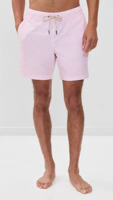 Fair Harbor The Bayberry Swim Trunks 7 Pink Seersucker S | Thumbnail 2 Fair Harbor The Bayberry Swim Trunks 7 Pink Seersucker S | Thumbnail 2