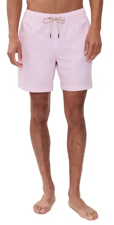 Fair Harbor The Bayberry Swim Trunks 7 Pink Seersucker S | Thumbnail 1 Fair Harbor The Bayberry Swim Trunks 7 Pink Seersucker S | Thumbnail 1