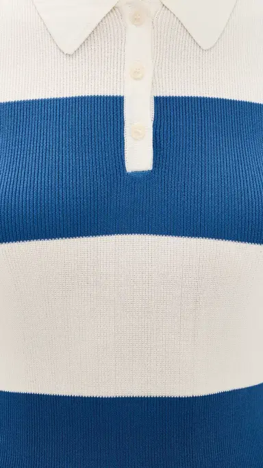 Rowing Blazers Striped Polo Maxi Dress Blue White Stripe | Thumbnail 6