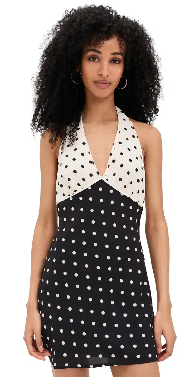 Bailey Rose Polka-Dot ini Dress Black/Cream