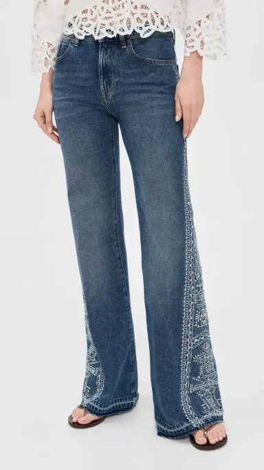 Ba&sh Vivy Embroidered Jeans Usedblue | Thumbnail 2