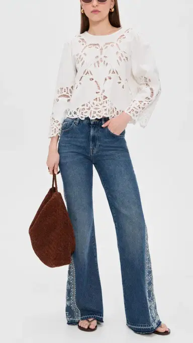 Ba&sh Vivy Embroidered Jeans Usedblue | Thumbnail 5