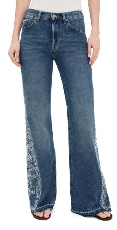 Ba&sh Vivy Embroidered Jeans Usedblue | Thumbnail 1