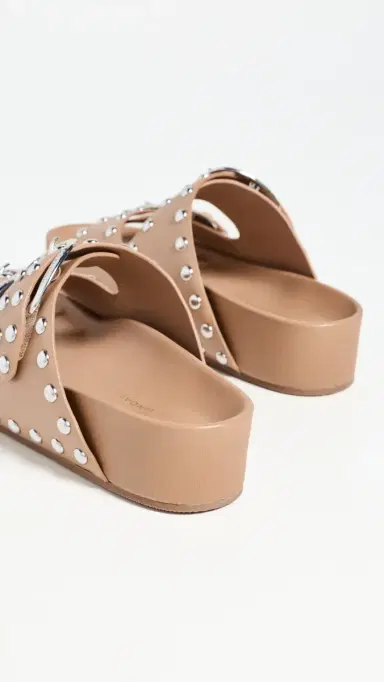 Loeffler Randall Joni Two Band Sandals Khaki/Silver 7 | Thumbnail 4