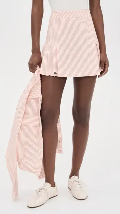 Lacoste Seersucker Skirt Flour/Miami Orange | Thumbnail 2