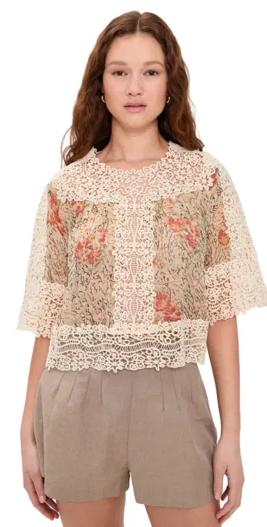 Sea Luisa Print Top Cream | Thumbnail 1 Sea Luisa Print Top Cream | Thumbnail 1