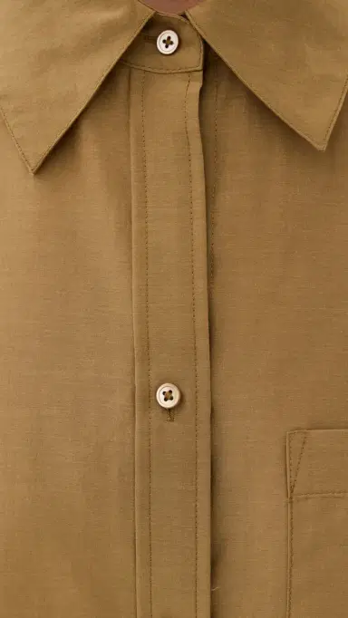 TWP Big Joe Button Down Shirt British Khaki | Thumbnail 6 TWP Big Joe Button Down Shirt British Khaki | Thumbnail 6