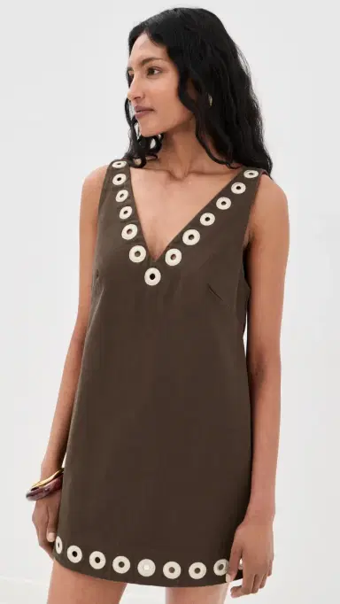 ALÉMAIS Tobe Denim Mini Dress Chocolate | Thumbnail 2 ALÉMAIS Tobe Denim Mini Dress Chocolate | Thumbnail 2