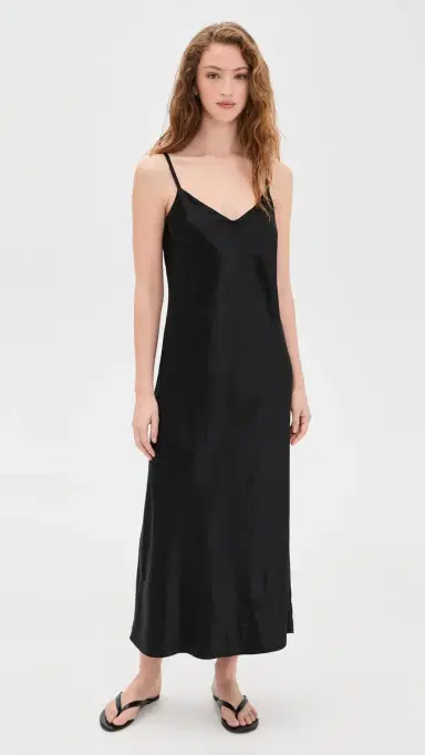 Vince V Neck Slip Dress Black | Thumbnail 2