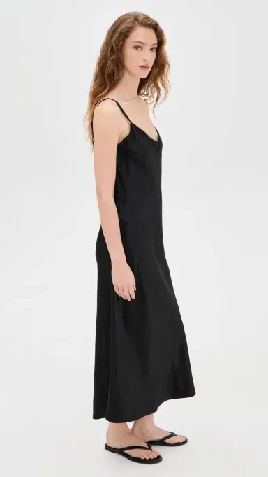 Vince V Neck Slip Dress Black | Thumbnail 4