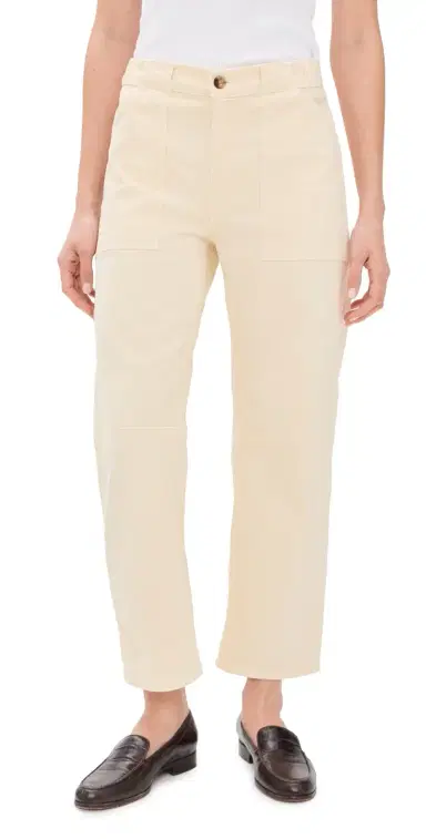 Madewell The Darted Barrel Leg Utility Pants Vanilla | Thumbnail 1 Madewell The Darted Barrel Leg Utility Pants Vanilla | Thumbnail 1