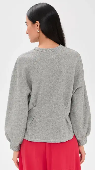 The Great. THE GREAT. The Slouchy Corset Sweatshirt Varsity Grey 3 | Thumbnail 3