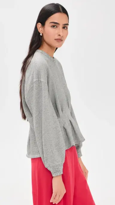 The Great. THE GREAT. The Slouchy Corset Sweatshirt Varsity Grey 3 | Thumbnail 4