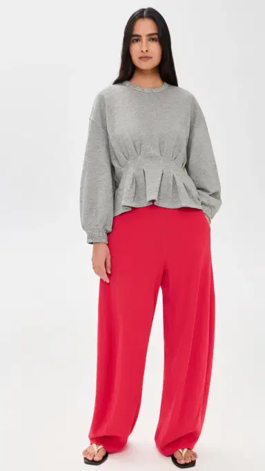 The Great. THE GREAT. The Slouchy Corset Sweatshirt Varsity Grey 3 | Thumbnail 5