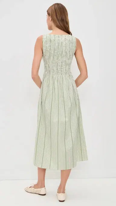 Hill House Home The Cosima Nap Dress Green Jacquard Stripe | Thumbnail 3 Hill House Home The Cosima Nap Dress Green Jacquard Stripe | Thumbnail 3