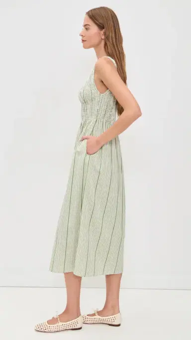 Hill House Home The Cosima Nap Dress Green Jacquard Stripe | Thumbnail 4 Hill House Home The Cosima Nap Dress Green Jacquard Stripe | Thumbnail 4