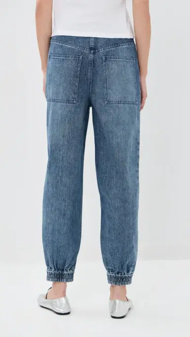 Tibi Zippered Denim Joggers Classic Blue 24 | Thumbnail 4