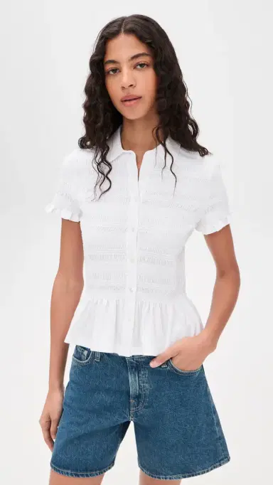 Veronica Beard Jean Ellisandra Top White | Thumbnail 2 Veronica Beard Jean Ellisandra Top White | Thumbnail 2