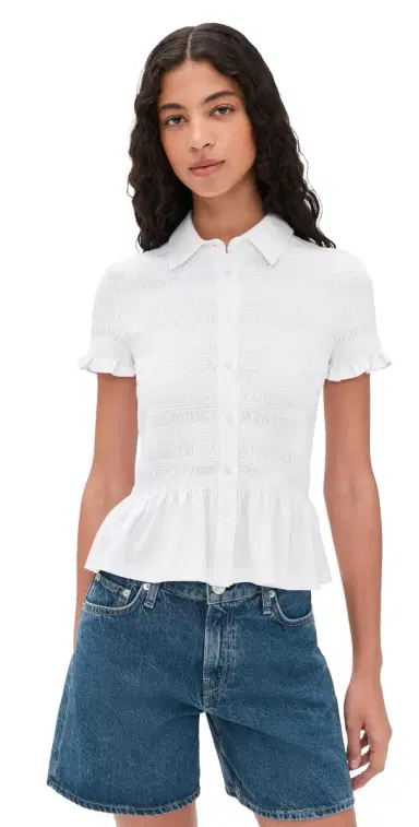 Veronica Beard Jean Ellisandra Top White | Thumbnail 1 Veronica Beard Jean Ellisandra Top White | Thumbnail 1