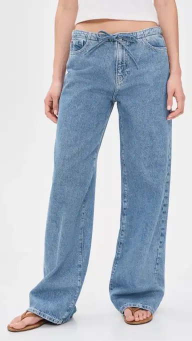 WARP + WEFT The Big Easy Pull On Wide Leg Jeans Cleo | Thumbnail 2