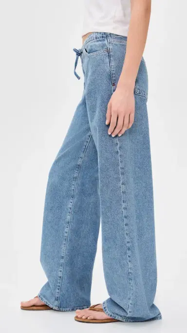WARP + WEFT The Big Easy Pull On Wide Leg Jeans Cleo | Thumbnail 4