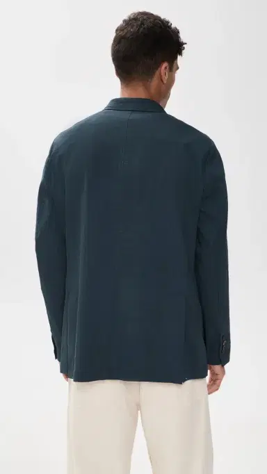 Theory Clinton Blazer in Good Linen Dark Blue Wing | Thumbnail 3