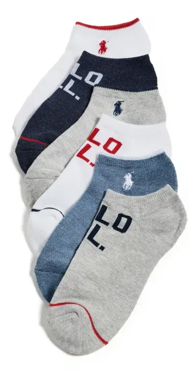 Polo Ralph Lauren Low Cut Socks 6 Pack | Thumbnail 1