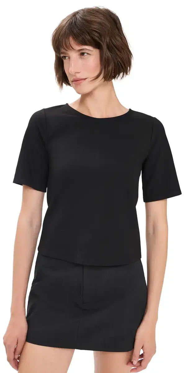 Ponte Extended hort leeve Top Black