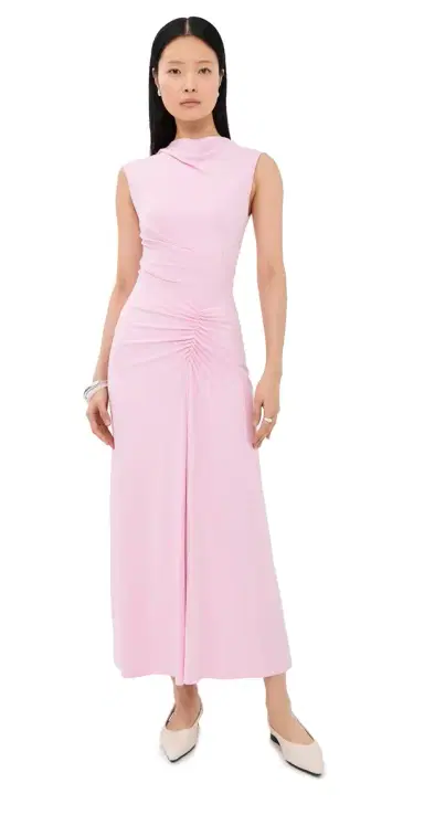SIMKHAI Acacia Draped Jersey Maxi Dress Tulip | Thumbnail 1 SIMKHAI Acacia Draped Jersey Maxi Dress Tulip | Thumbnail 1