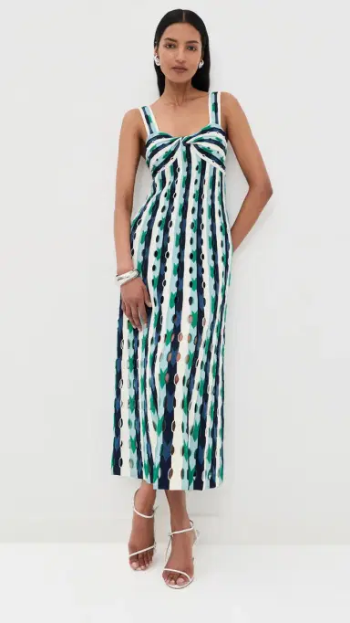 SIMKHAI Christina Knit Midi Dress Kelly Green ulti | Thumbnail 2