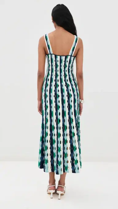 SIMKHAI Christina Knit Midi Dress Kelly Green ulti | Thumbnail 3