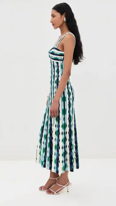 SIMKHAI Christina Knit Midi Dress Kelly Green ulti | Thumbnail 4