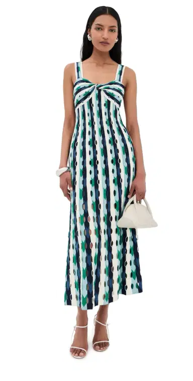 SIMKHAI Christina Knit Midi Dress Kelly Green ulti | Thumbnail 1