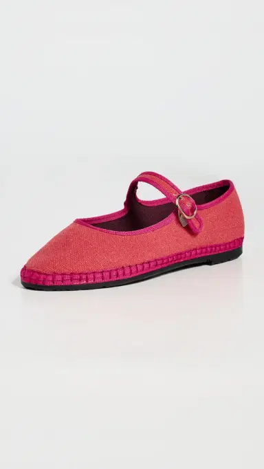 Flabelus Lago Linen Mary Jane Flats Light Pink 35 | Thumbnail 2
