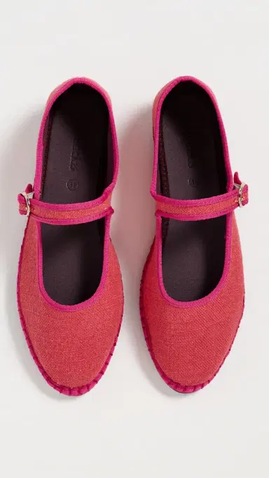Flabelus Lago Linen Mary Jane Flats Light Pink 35 | Thumbnail 5
