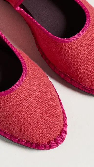 Flabelus Lago Linen Mary Jane Flats Light Pink 35 | Thumbnail 6