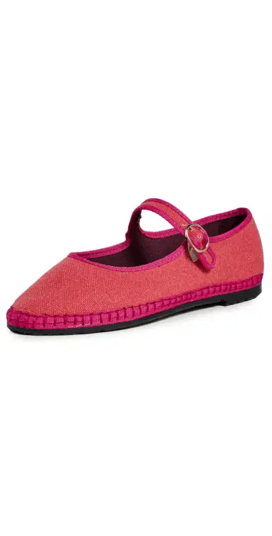 Flabelus Lago Linen Mary Jane Flats Light Pink 35 | Thumbnail 1