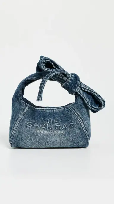 Marc Jacobs The Bow Denim Mini Sack Bag Medium Wash Indigo One Size | Thumbnail 2 Marc Jacobs The Bow Denim Mini Sack Bag Medium Wash Indigo One Size | Thumbnail 2