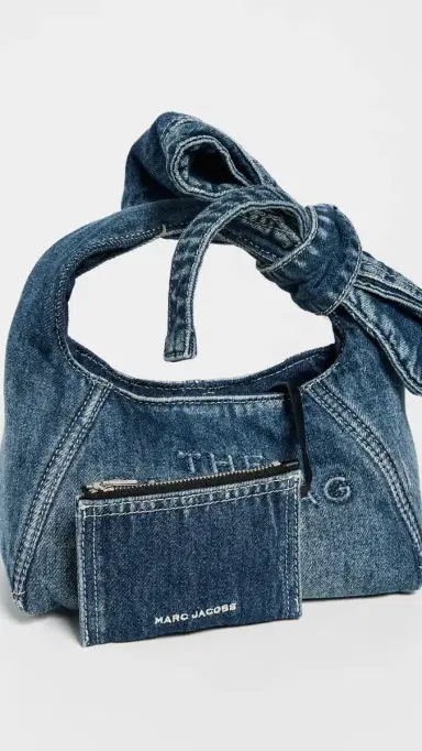 Marc Jacobs The Bow Denim Mini Sack Bag Medium Wash Indigo One Size | Thumbnail 5 Marc Jacobs The Bow Denim Mini Sack Bag Medium Wash Indigo One Size | Thumbnail 5