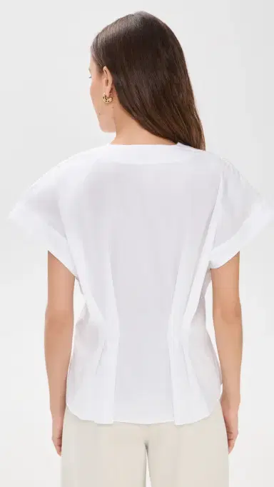 House of Dagmar Cinched Cotton Top White | Thumbnail 3