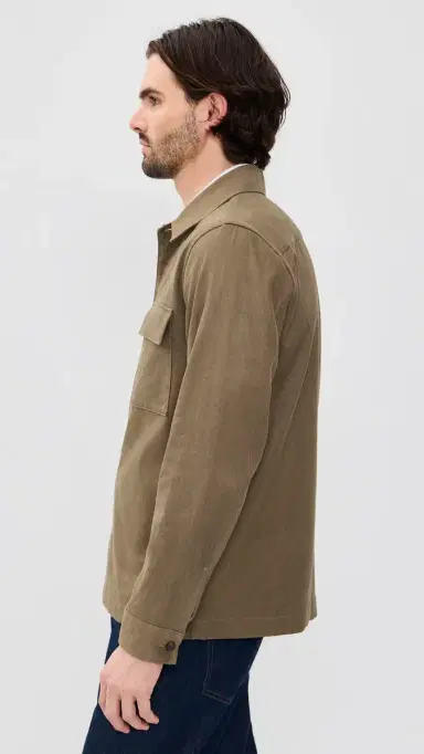 Vince Stretch Linen Chore Coat Kalamata | Thumbnail 4