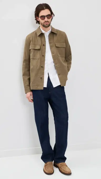 Vince Stretch Linen Chore Coat Kalamata | Thumbnail 5