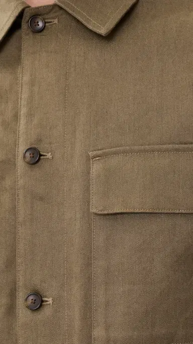 Vince Stretch Linen Chore Coat Kalamata | Thumbnail 6