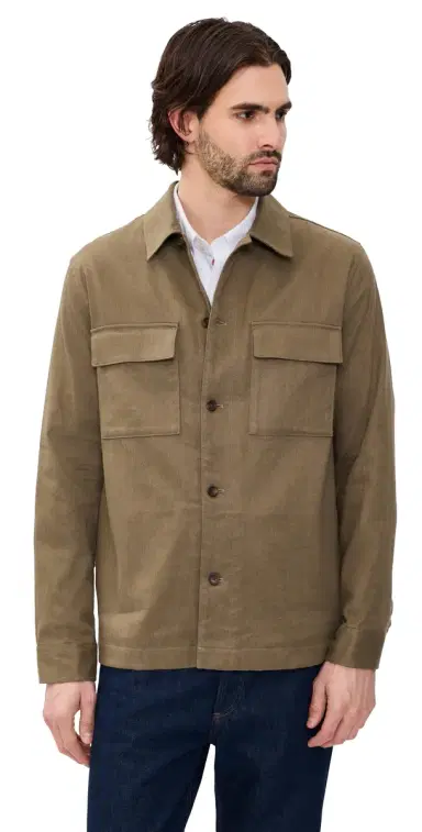 Vince Stretch Linen Chore Coat Kalamata | Thumbnail 1