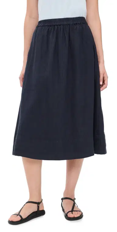 Alex Mill Maddie Skirt in Linen Dark Navy | Thumbnail 1 Alex Mill Maddie Skirt in Linen Dark Navy | Thumbnail 1