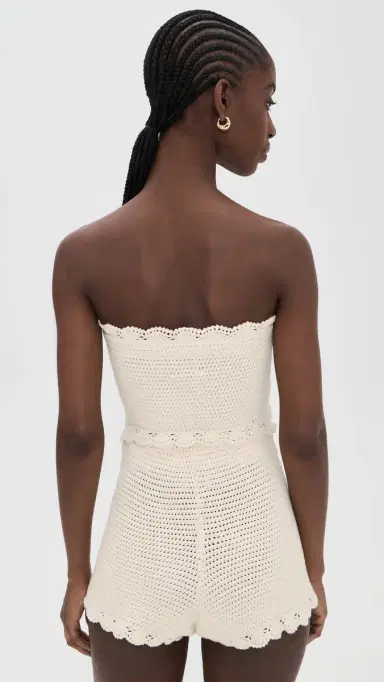 POSSE Dylan Crochet Strapless Top Pearl | Thumbnail 3 POSSE Dylan Crochet Strapless Top Pearl | Thumbnail 3